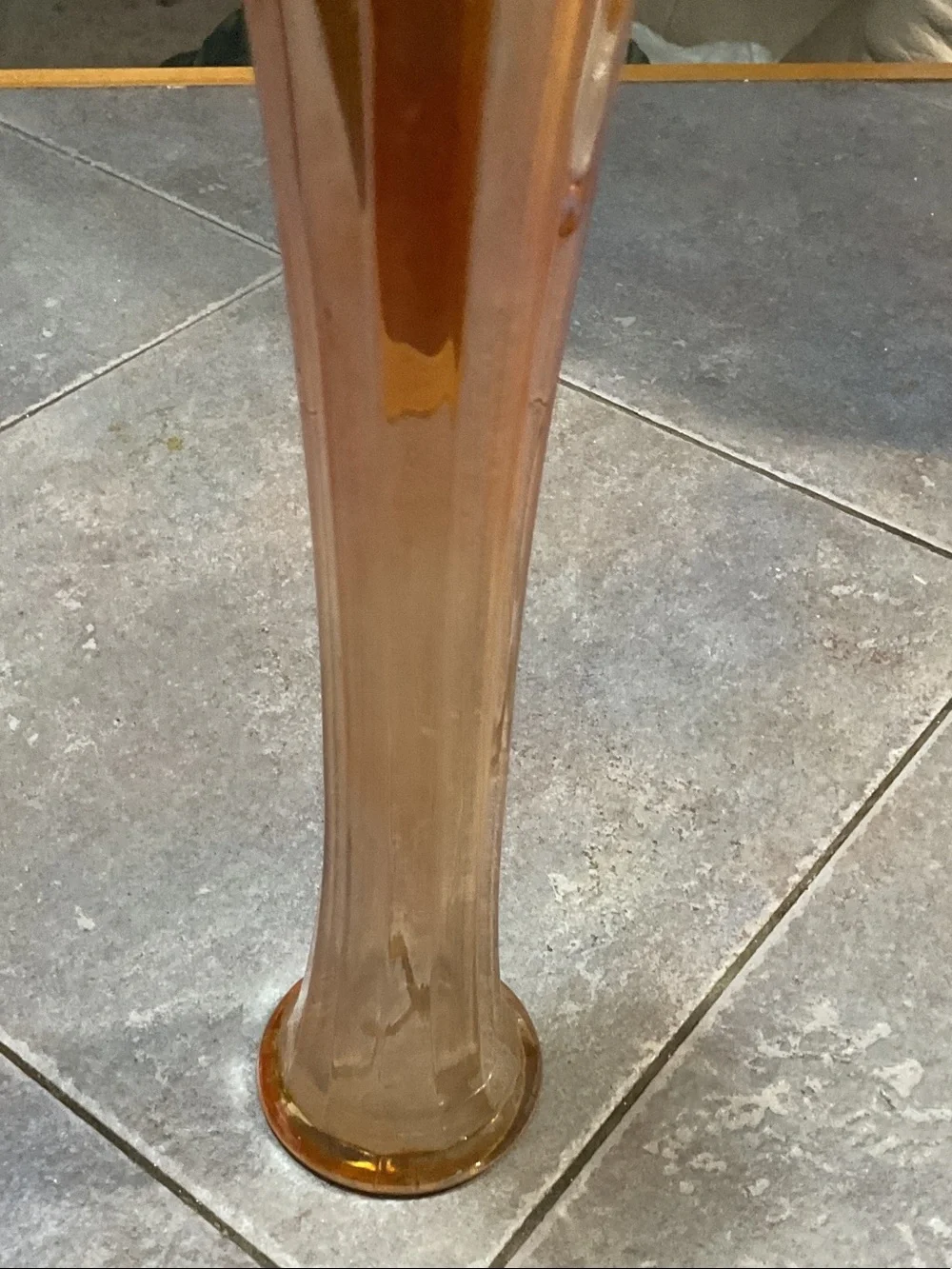 Swung carnival glass vase